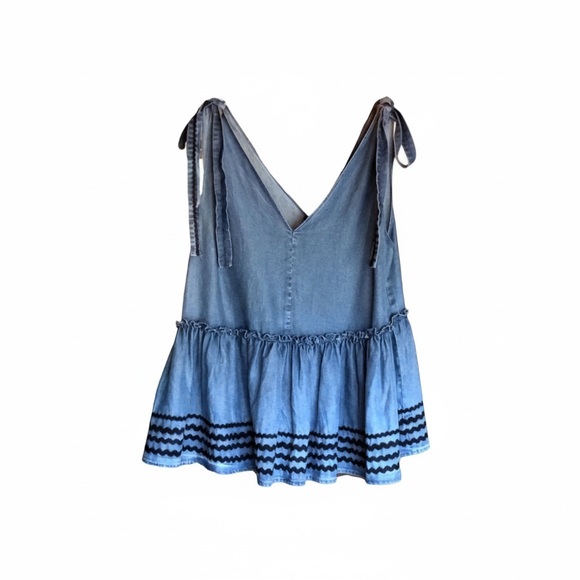 Sugarlips Tops - SUGAR LIPS, Jean Tank w/black rickrack